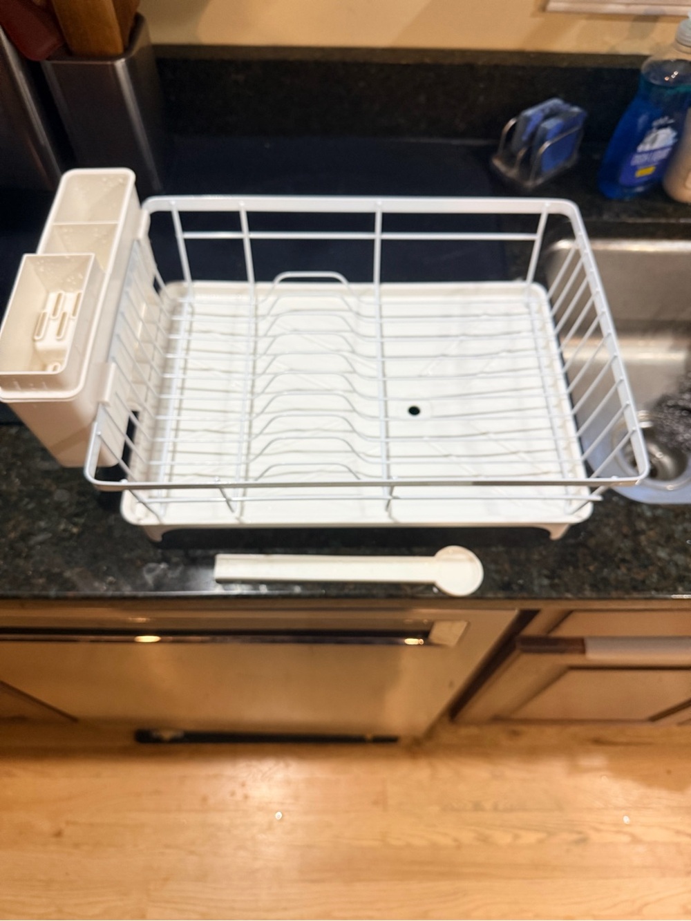 White Dish Drying Rack with Utensil Caddy Only used 1 month GUC